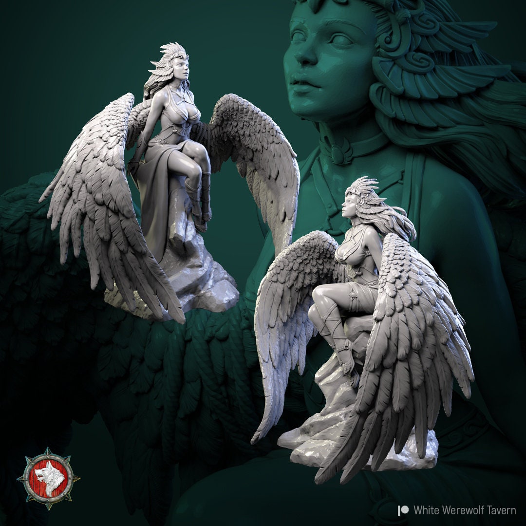Dark Angel | TTRPG Miniature | White Werewolf Tavern | Unpainted, Unplated Resin 8k