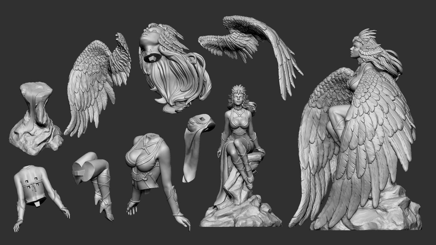 Dark Angel | TTRPG Miniature | White Werewolf Tavern | Unpainted, Unplated Resin 8k