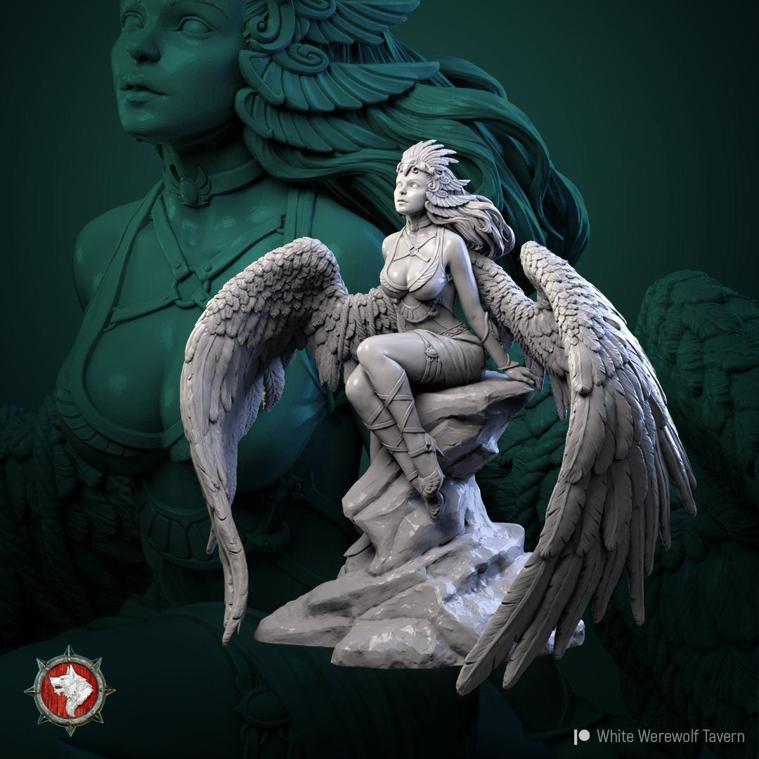 Dark Angel | TTRPG Miniature | White Werewolf Tavern | Unpainted, Unplated Resin 8k