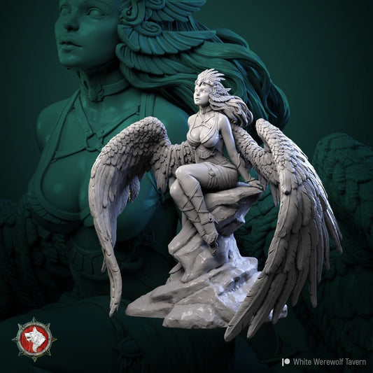 Dark Angel | TTRPG Miniature | White Werewolf Tavern | Unpainted, Unplated Resin 8k