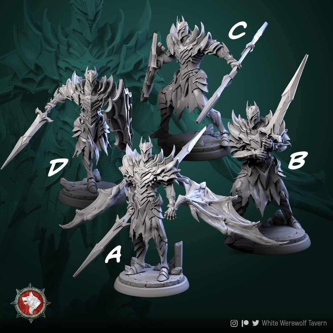 Dark Knights | TABLETOP SCALE | D&D TTRPG Miniature | White Werewolf Tavern