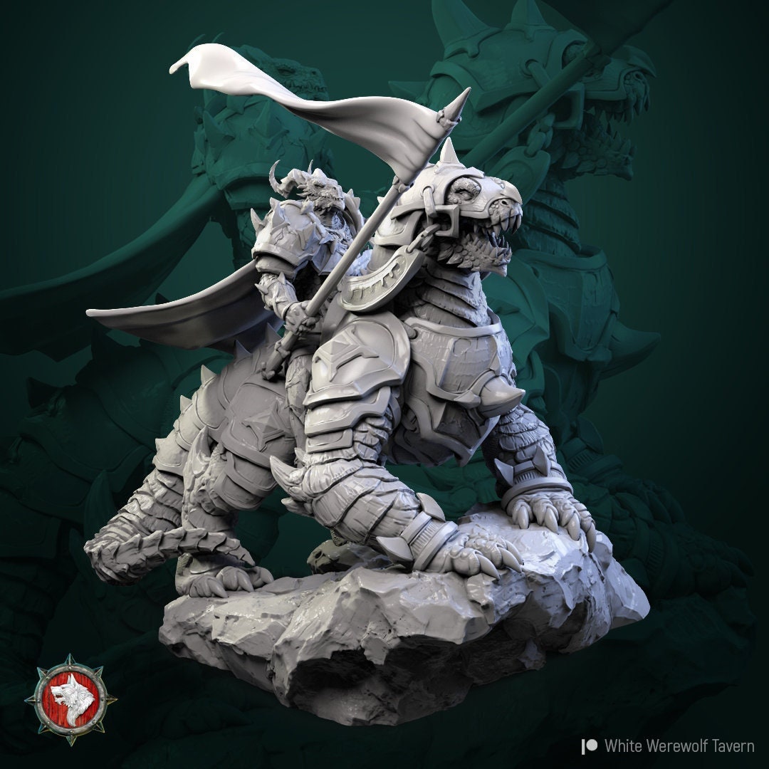 Dragonborn Commander | TABLETOP SCALE | TTRPG Miniature | White Werewolf Tavern | Unpainted, Unplated Resin 8k