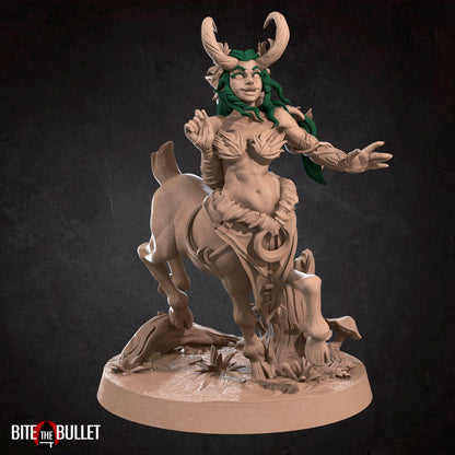 Centaur Dryad Druid | TABLETOP SCALE | D&D TTRPG Miniature | Bite the Bullet | Unpainted, Unplated Resin 8k