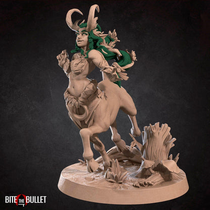 Centaur Dryad Druid | TABLETOP SCALE | D&D TTRPG Miniature | Bite the Bullet | Unpainted, Unplated Resin 8k