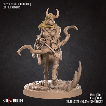 Centaur Ranger | TABLETOP SCALE | D&D TTRPG Miniature | Bite the Bullet | Unpainted, Unplated Resin 8k