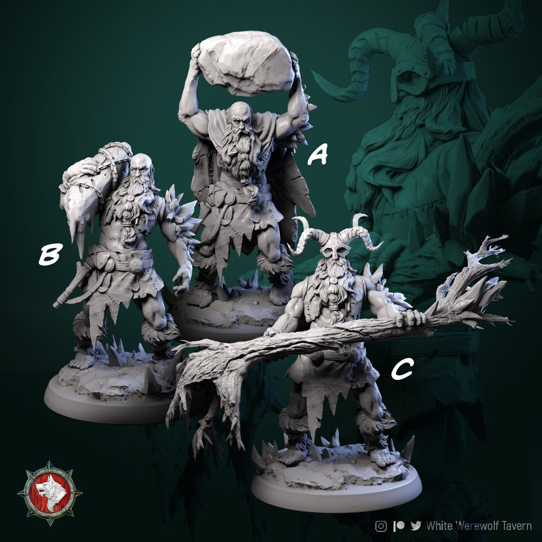 Frost Giants | TABLETOP SCALE | TTRPG Miniature | White Werewolf Tavern