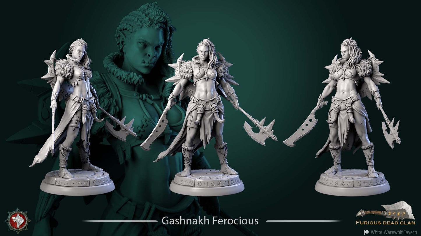 Gashnakh Ferocious | TTRPG Miniature | White Werewolf Tavern | Unpainted, Unplated Resin 8k