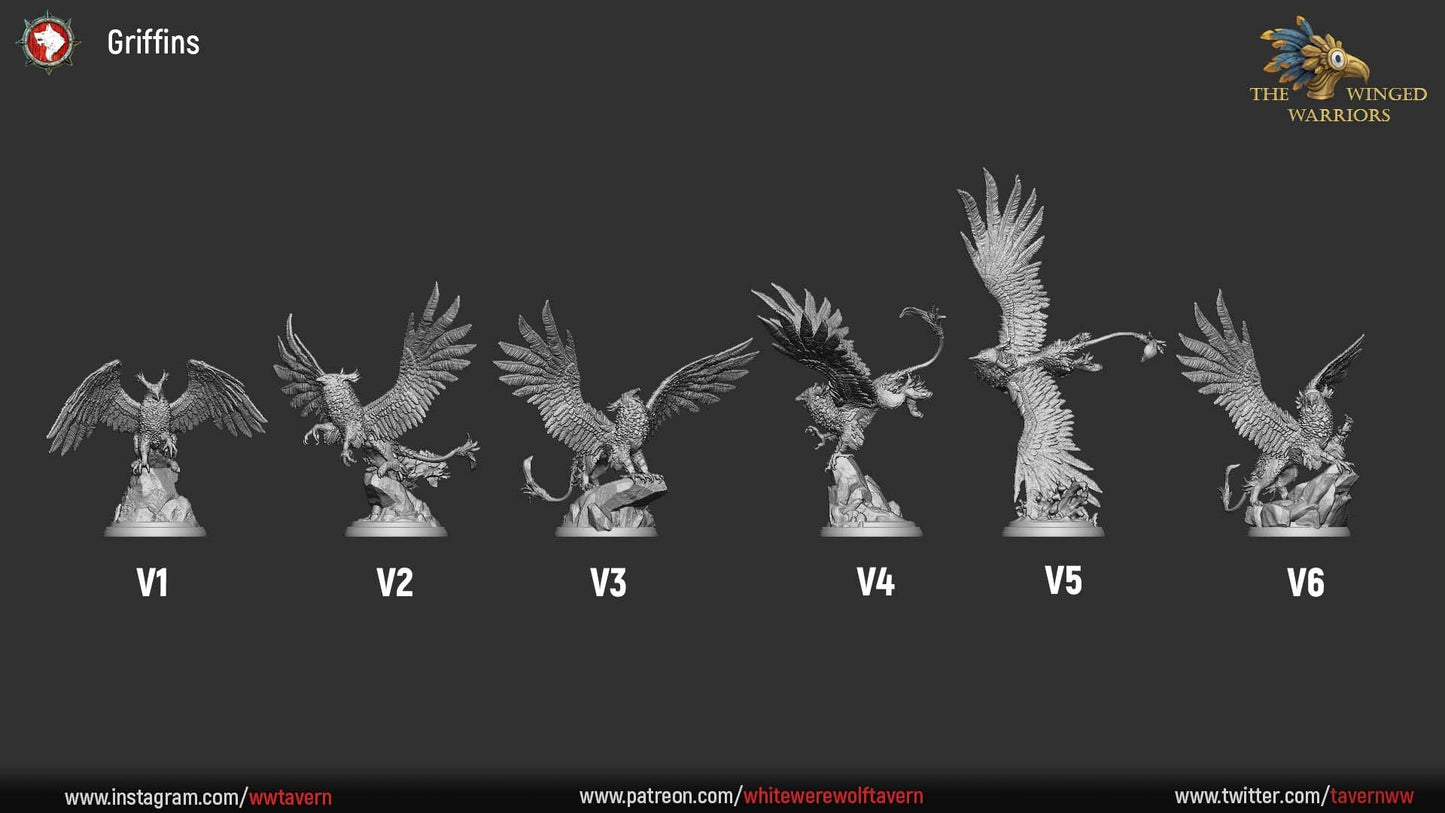 Griffons Griffins | TABLETOP SCALE | D&D TTRPG Miniature | White Werewolf Tavern