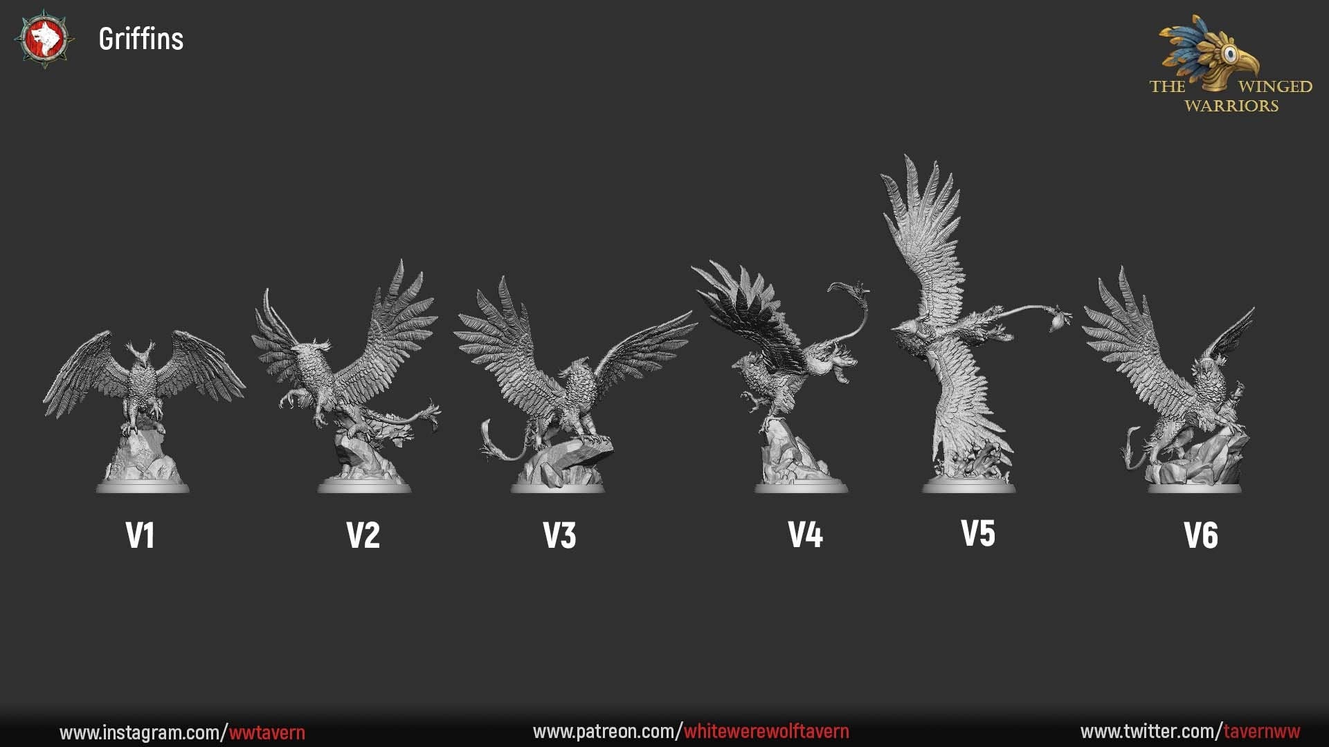 Griffons Griffins | TABLETOP SCALE | D&D TTRPG Miniature | White Werewolf Tavern