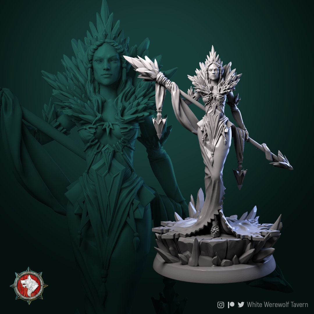 Helga the Frost Witch | Gaming and Display Scale Miniature | White Werewolf Tavern