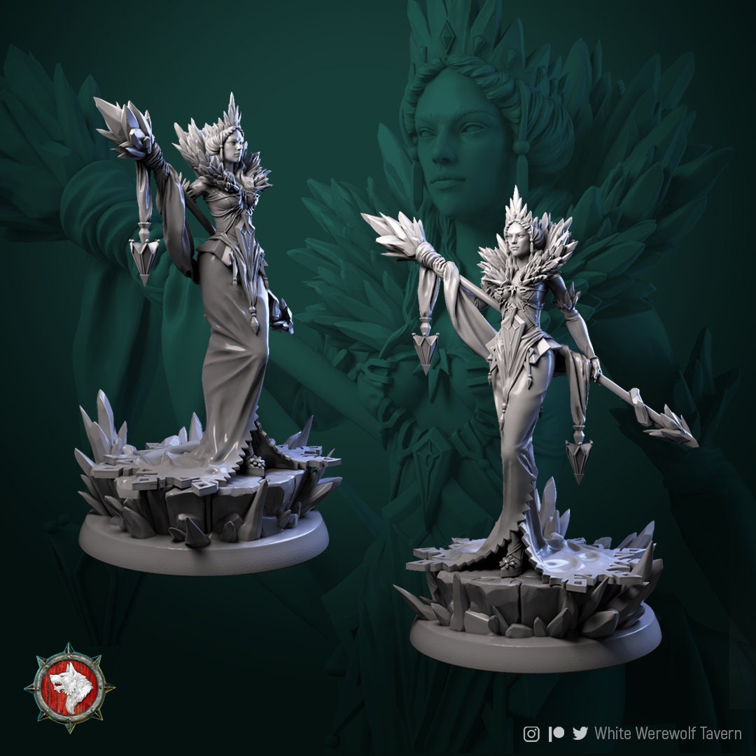 Helga the Frost Witch | Gaming and Display Scale Miniature | White Werewolf Tavern