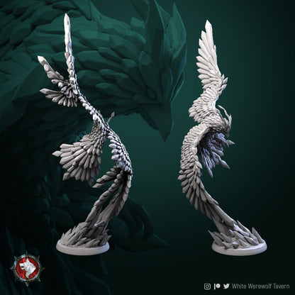 Ice Phoenix | TABLETOP SCALE | D&D TTRPG Miniature | White Werewolf Tavern