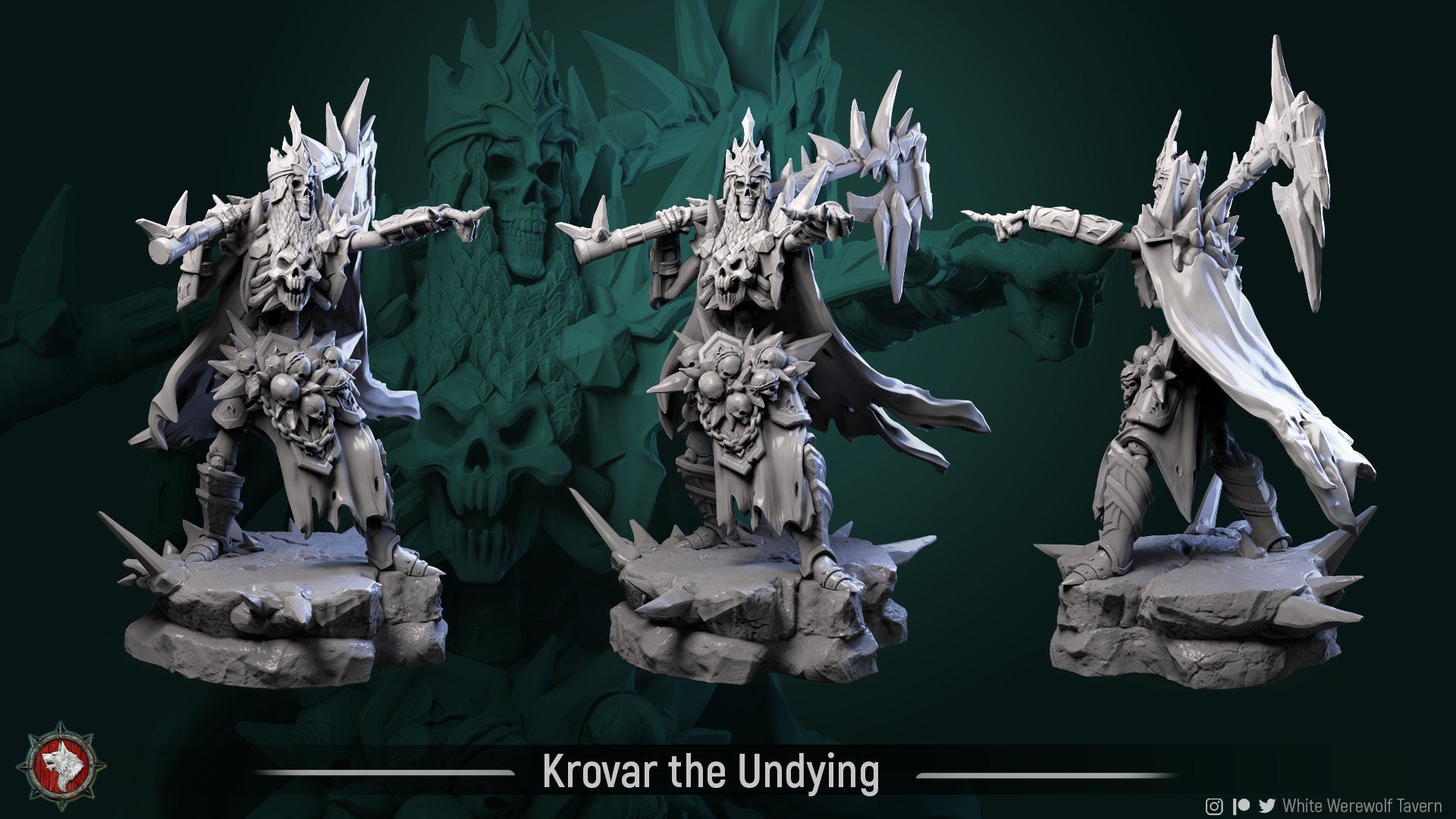 Krovar the Undying | TABLETOP SCALE | TTRPG Miniature | White Werewolf Tavern