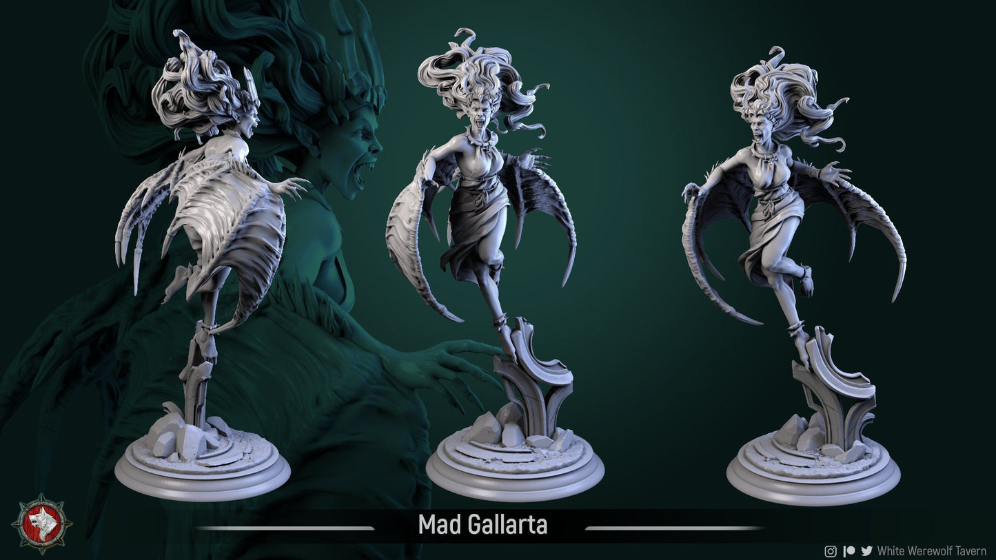 Mad Gallarta | TABLETOP SCALE | TTRPG Miniature | White Werewolf Tavern