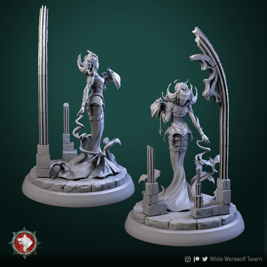 Mistress of Blood | TTRPG Miniature | White Werewolf Tavern | Unpainted, Unplated Resin 8k
