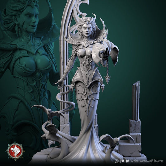 Mistress of Blood | TTRPG Miniature | White Werewolf Tavern | Unpainted, Unplated Resin 8k