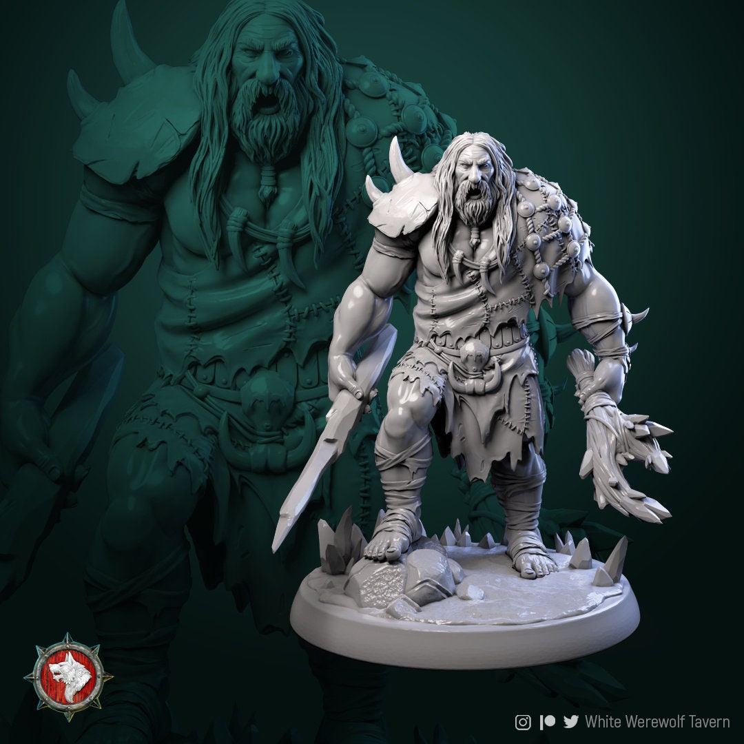 Mountain Giants | TABLETOP SCALE | TTRPG Miniature | White Werewolf Tavern