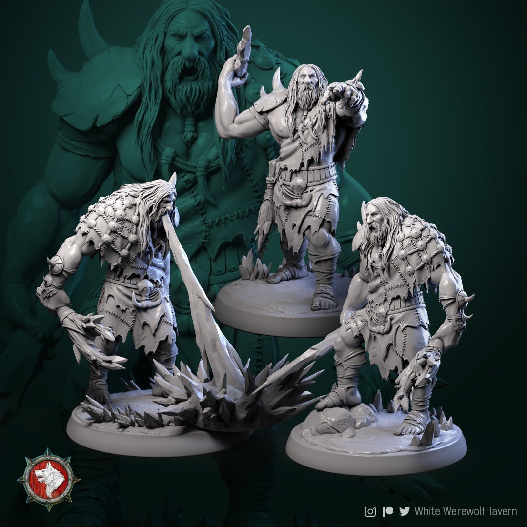 Mountain Giants | TABLETOP SCALE | TTRPG Miniature | White Werewolf Tavern