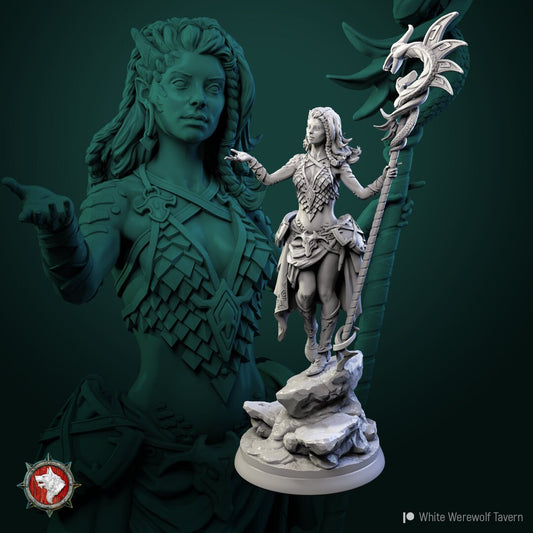 Nala | TTRPG Miniature | White Werewolf Tavern | Unpainted, Unplated Resin 8k