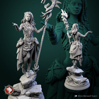 Nala | TTRPG Miniature | White Werewolf Tavern | Unpainted, Unplated Resin 8k