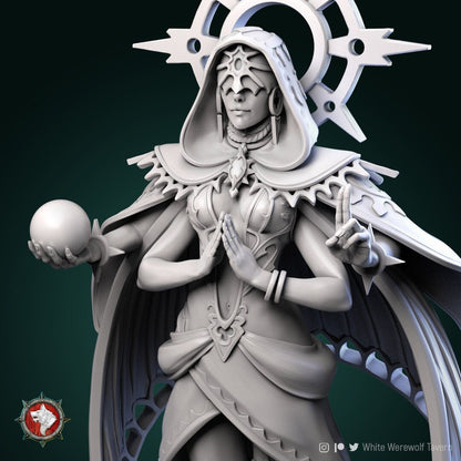 Oracle | TTRPG Miniature | White Werewolf Tavern | Unpainted, Unplated Resin 8k