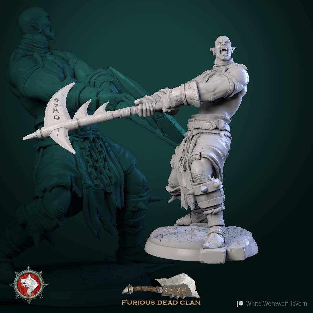 Orc Warriors | TTRPG Miniature | White Werewolf Tavern | Unpainted, Unplated Resin 8k