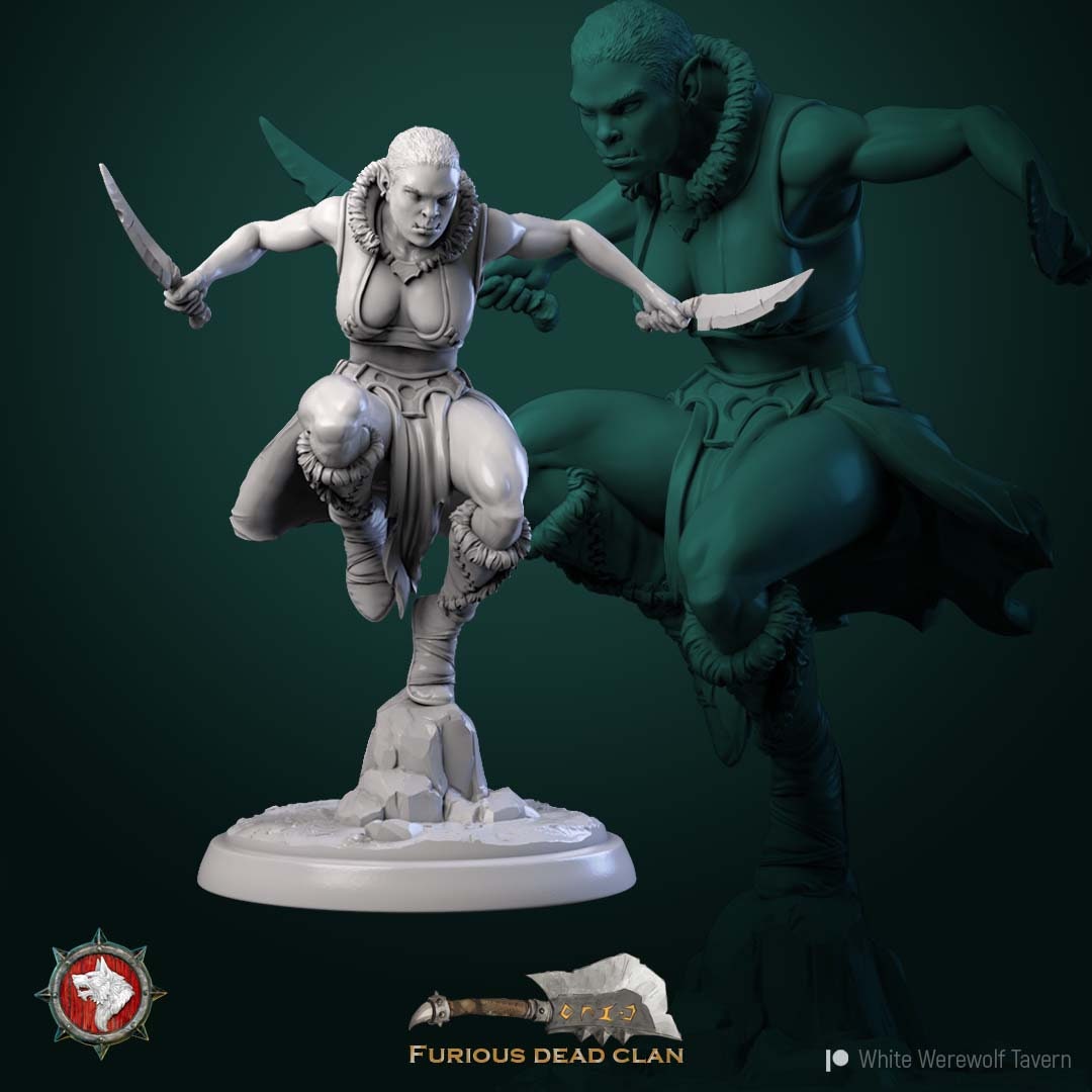 Orcs Assassins | TABLETOP SCALE | TTRPG Miniature | White Werewolf Tavern | Unpainted, Unplated Resin 8k