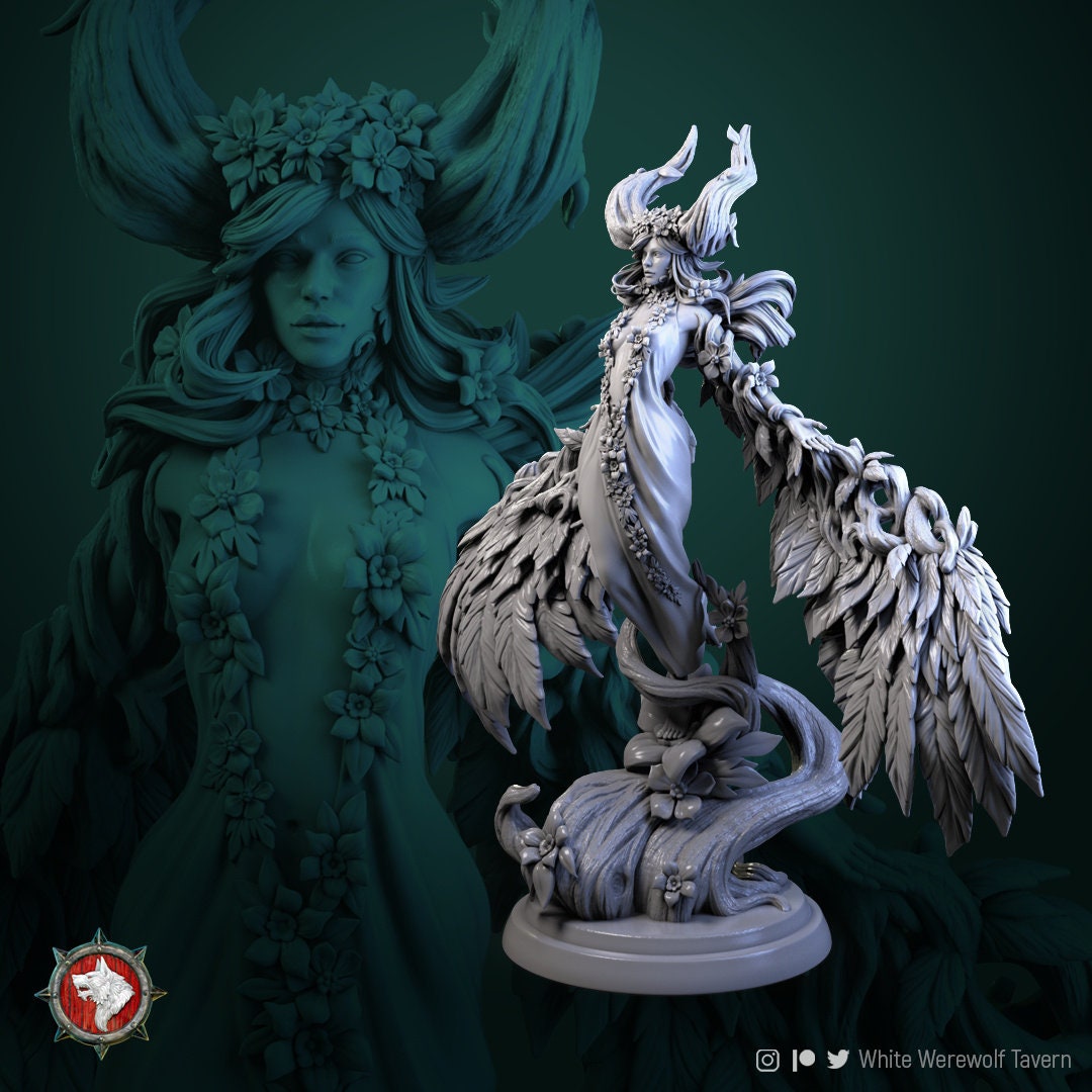 Tarnia, Elf Fey Queen | TABLETOP SCALE | D&D TTRPG Miniature | White Werewolf Tavern | Unpainted, Unplated Resin 8k
