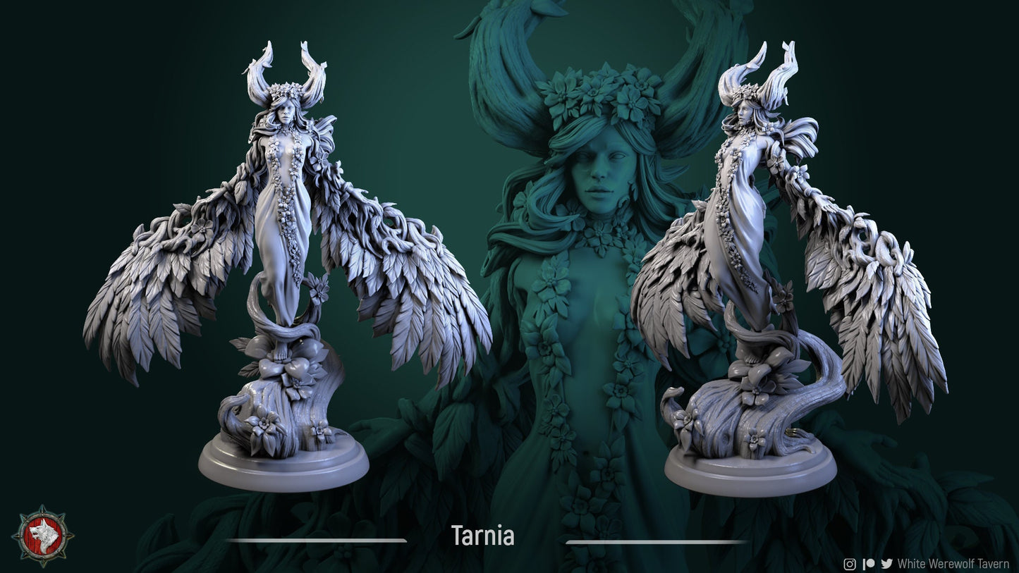 Tarnia, Elf Fey Queen | TABLETOP SCALE | D&D TTRPG Miniature | White Werewolf Tavern | Unpainted, Unplated Resin 8k
