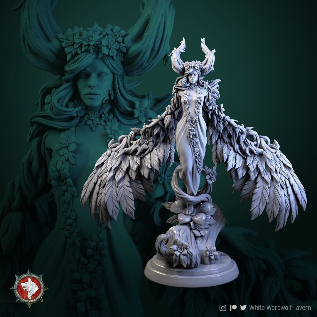 Tarnia, Elf Fey Queen | TABLETOP SCALE | D&D TTRPG Miniature | White Werewolf Tavern | Unpainted, Unplated Resin 8k