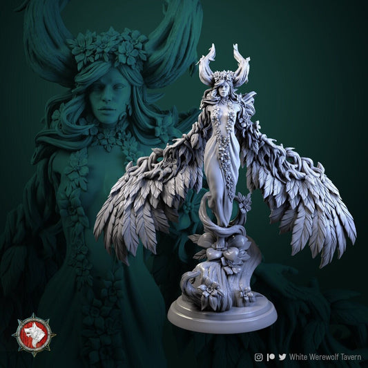 Tarnia, Elf Fey Queen | TABLETOP SCALE | D&D TTRPG Miniature | White Werewolf Tavern | Unpainted, Unplated Resin 8k
