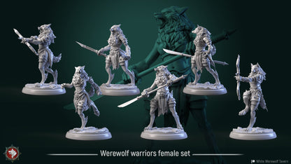 Werewolves, Female | TABLETOP SCALE | TTRPG Miniature | White Werewolf Tavern | Unpainted, Unplated Resin 8k
