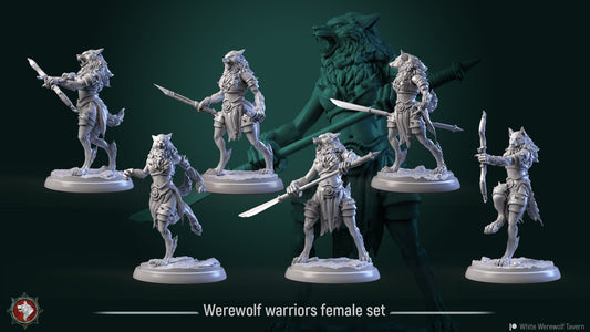 Werewolves, Female | TABLETOP SCALE | TTRPG Miniature | White Werewolf Tavern | Unpainted, Unplated Resin 8k