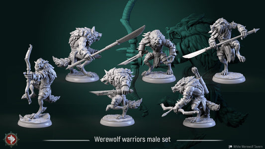 Werewolves, Male | TABLETOP SCALE | TTRPG Miniature | White Werewolf Tavern | Unpainted, Unplated Resin 8k