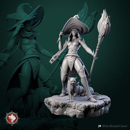 Witch 2022 | TTRPG Miniature | White Werewolf Tavern | Unpainted, Unplated Resin 8k