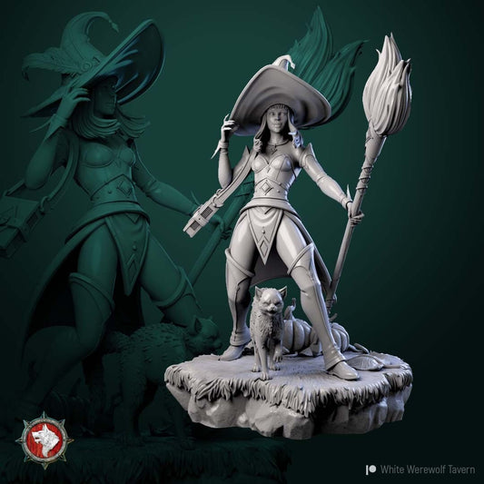 Witch 2022 | TTRPG Miniature | White Werewolf Tavern | Unpainted, Unplated Resin 8k