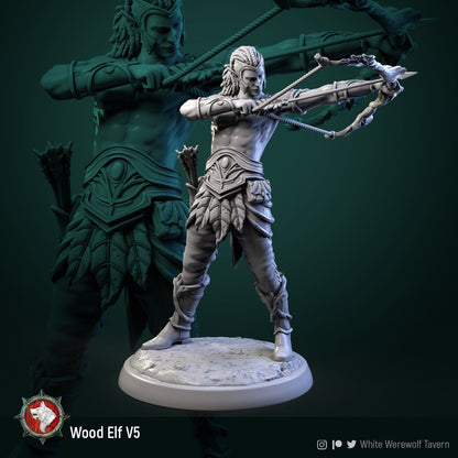 Wood Elves | TABLETOP SCALE | TTRPG Miniature | White Werewolf Tavern | Unpainted, Unplated Resin 8k