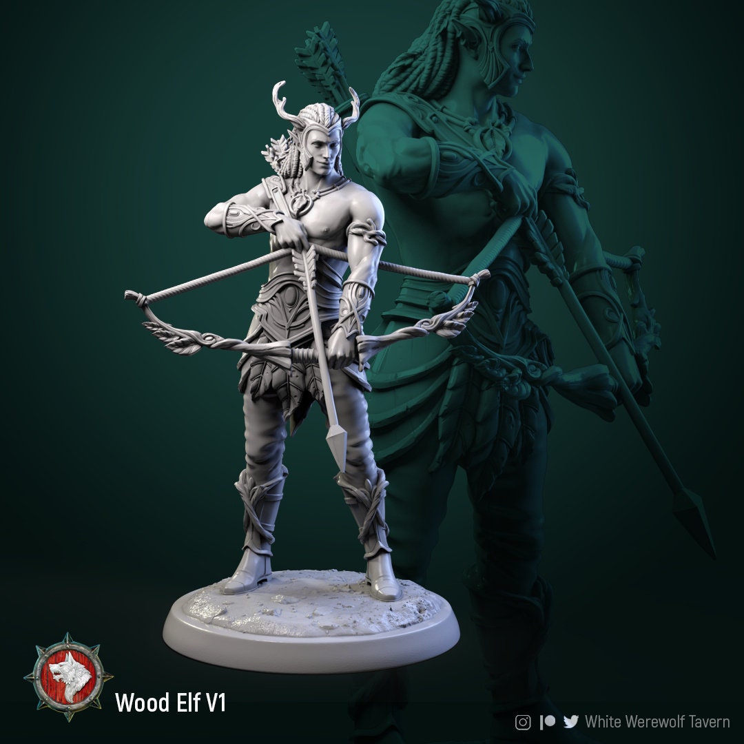 Wood Elves | TABLETOP SCALE | TTRPG Miniature | White Werewolf Tavern | Unpainted, Unplated Resin 8k
