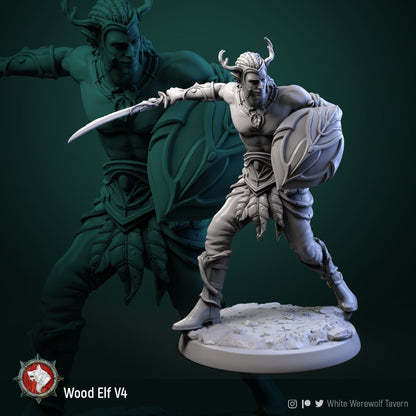 Wood Elves | TABLETOP SCALE | TTRPG Miniature | White Werewolf Tavern | Unpainted, Unplated Resin 8k