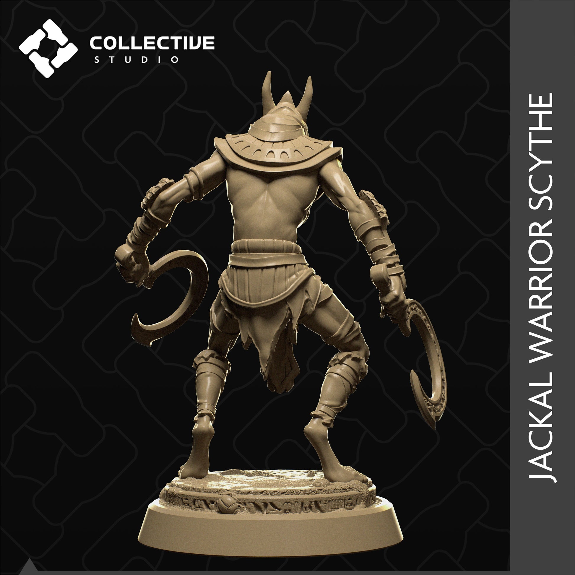 Jackal Warrior Scythe | Tabletop Gaming Mini or Display Figure | Collective Studio