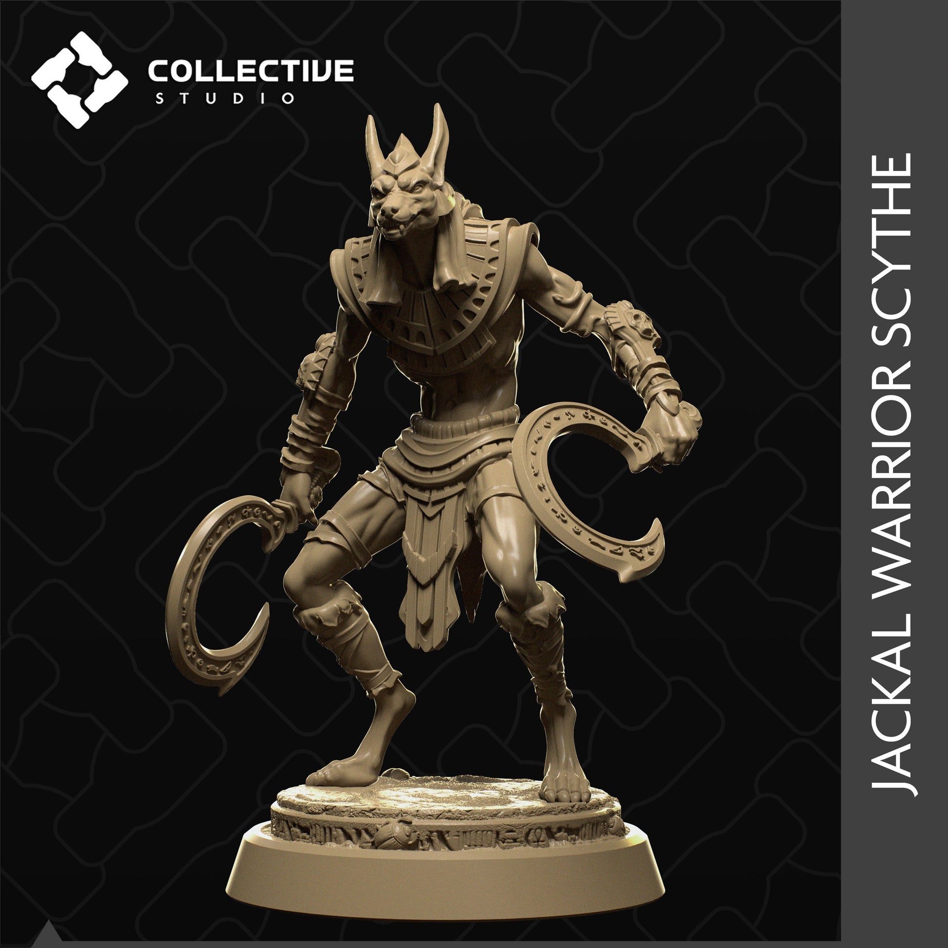 Jackal Warrior Scythe | Tabletop Gaming Mini or Display Figure | Collective Studio