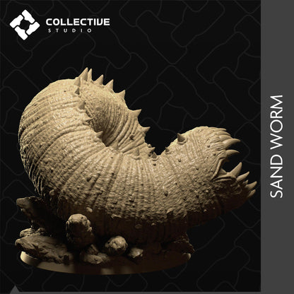 Sand Worm, Huge Desert Dune Monster | Tabletop Gaming Mini or Display Figure | Collective Studio