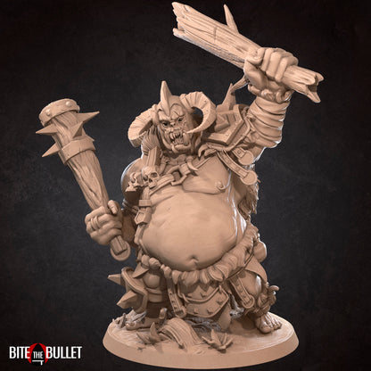 Paladin and Ogre Chieftain | Tabletop Scale | D&D TTRPG Miniature | Bite the Bullet