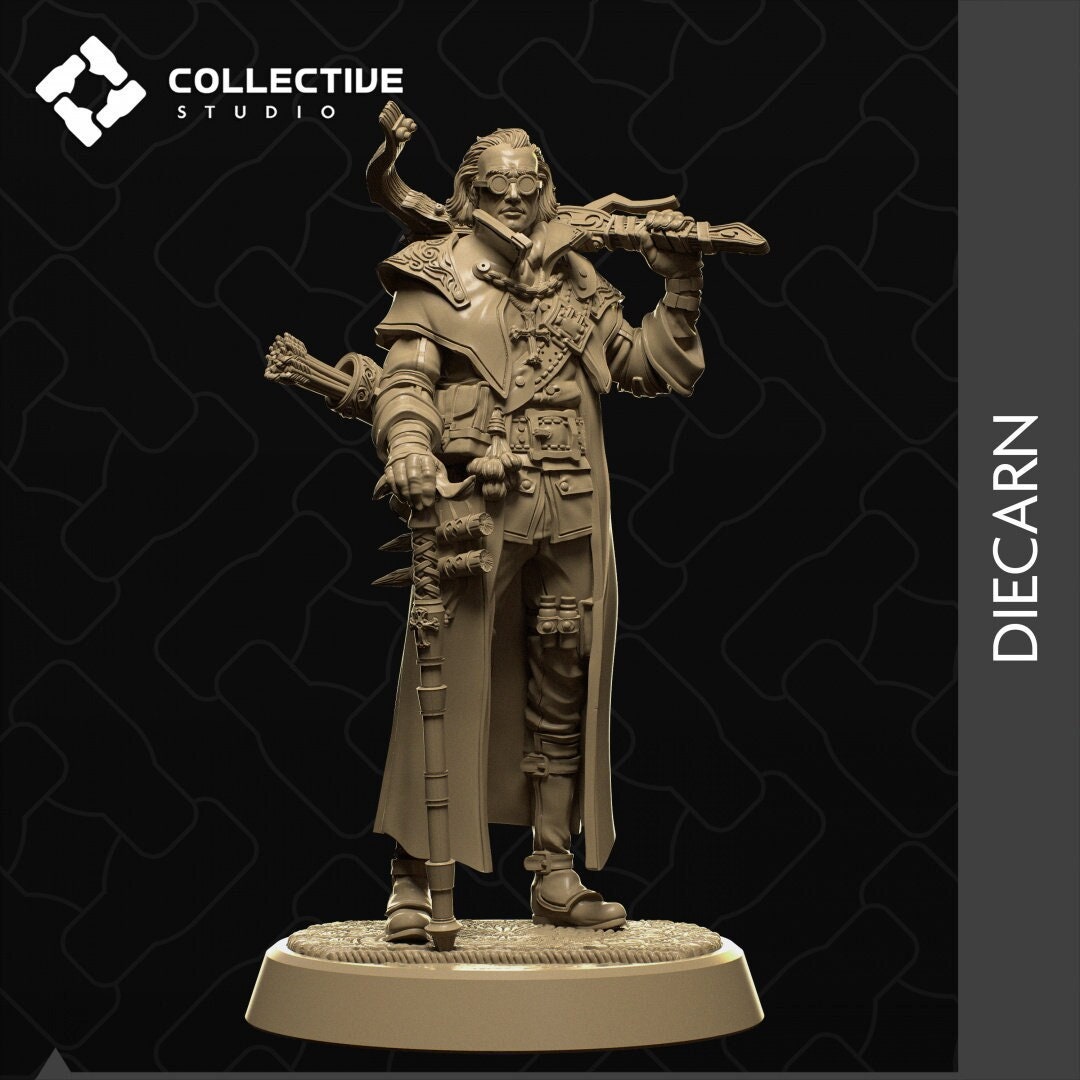 Diecarn, Vampire Monster Hunter, Van Richten, Von Hellsing | Tabletop Gaming Mini or Display Figure | Collective Studio