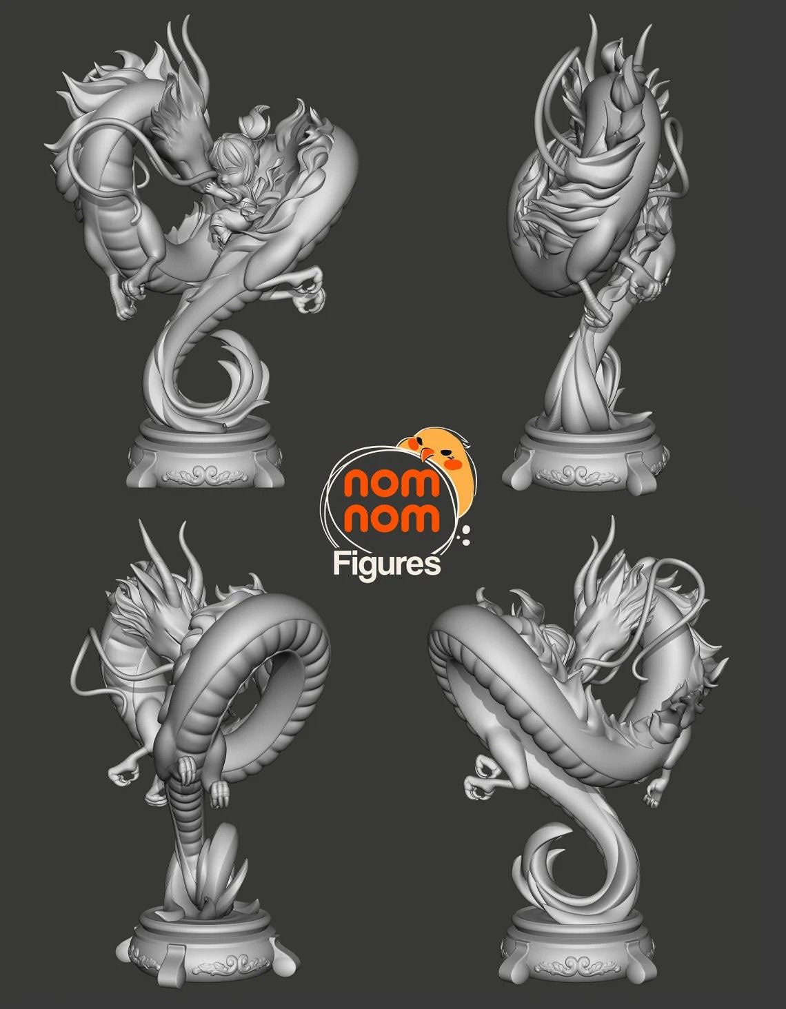 Girl and River Spirit | Resin Garage Kit Figure Anime Fan Art | Nomnom Figures