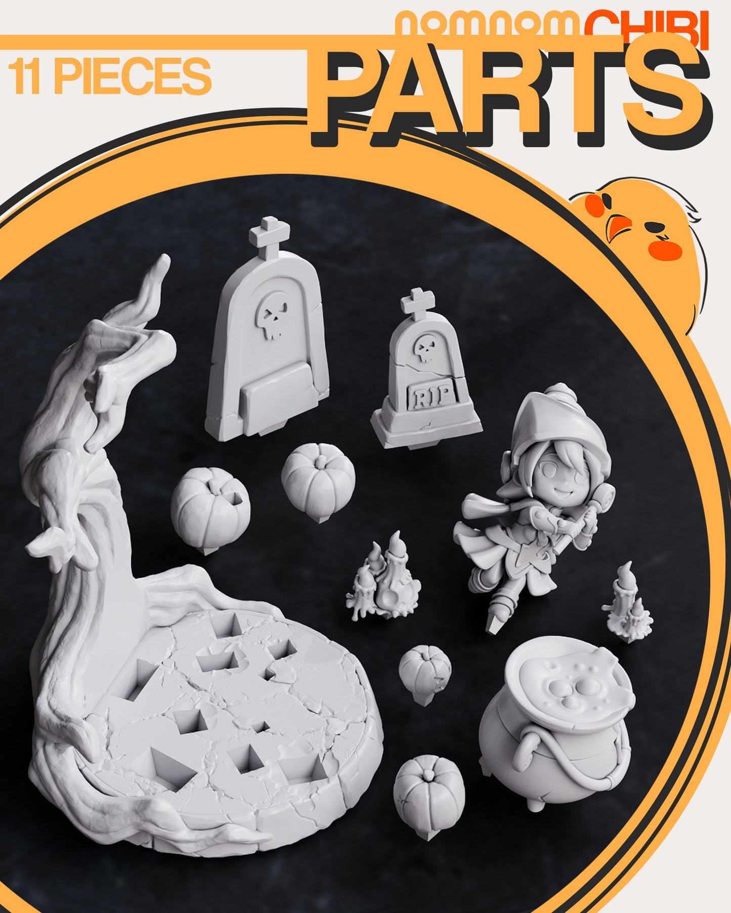 Chibi Dark Magician | Resin Garage Kit Figure Anime Card Game Fan Art | Nomnom Figures