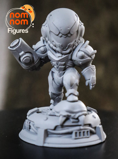 Chibi Space Bounty Hunter | Resin Garage Kit Figure Video Game Fan Art | Nomnom Figures
