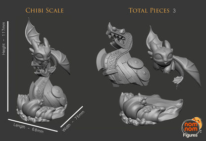 Chibi Toothless Dragon | Resin Garage Kit Figure Movie Fan Art | Nomnom Figures