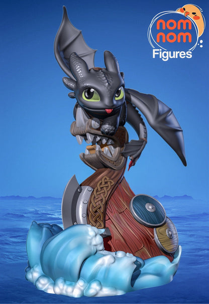 Chibi Toothless Dragon | Resin Garage Kit Figure Movie Fan Art | Nomnom Figures