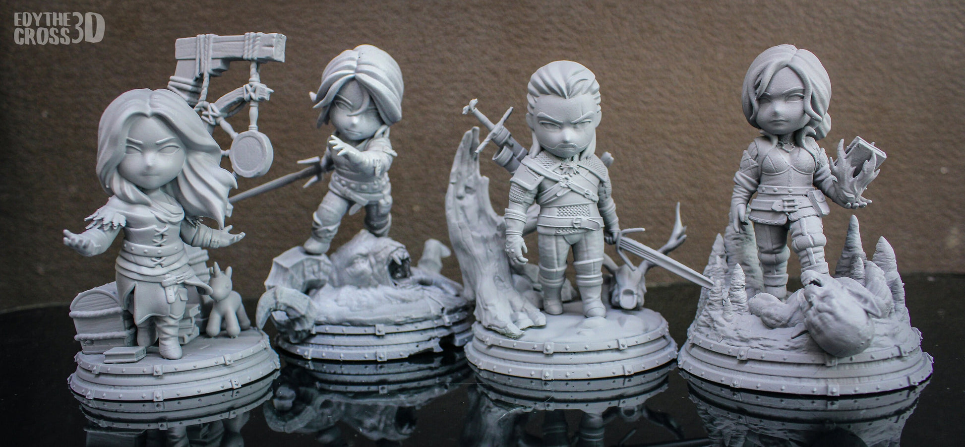 Chibi Found Family | Resin Garage Kit Figure Book Video Game Fan Art | Nomnom Figures